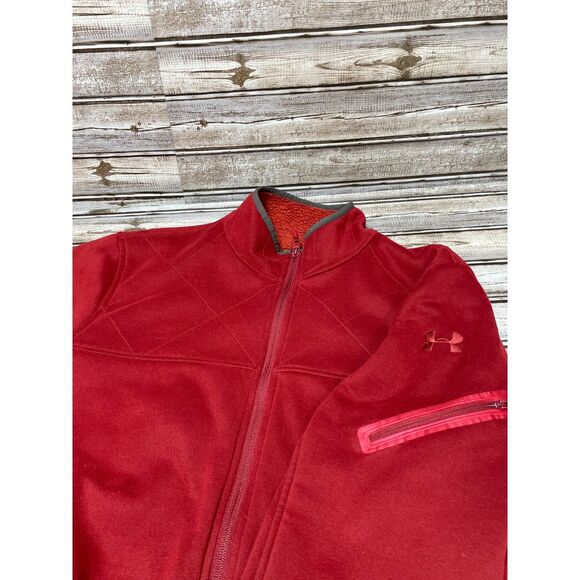Under Armour Men's Heavy Fleece Zip Up‎ Red Size XL - Picture 1 of 5
